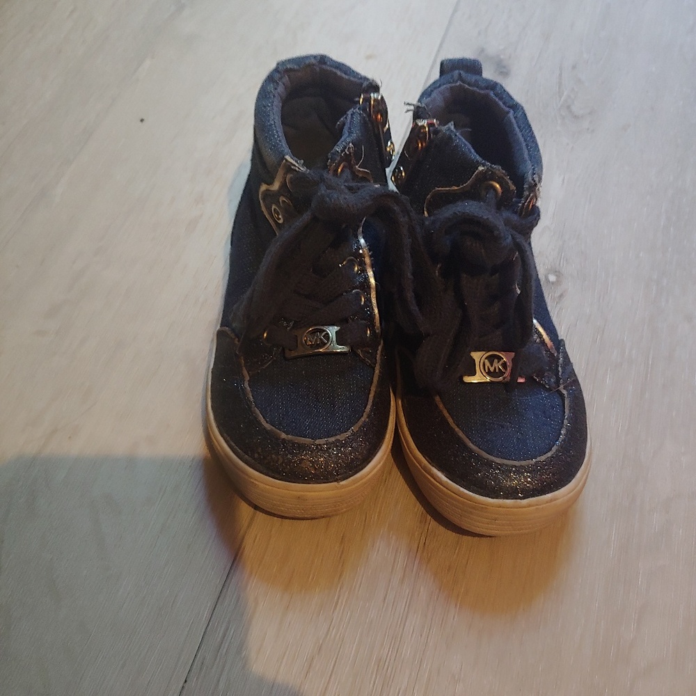 Toddler size 7 Michael Kors high top denim shoes
